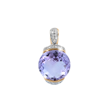 Anhänger aus Rotgold 585° mit Brillanten, Amethyst 