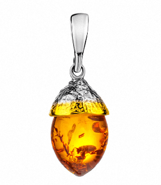 Anhänger aus Silber 925° Rotgold vergoldet mit Bernstein 