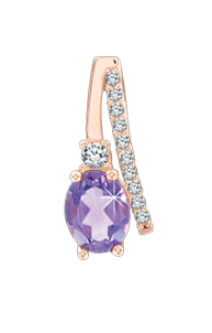 Anhänger aus Rotgold 585° mit Amethyst, Zirkonia 