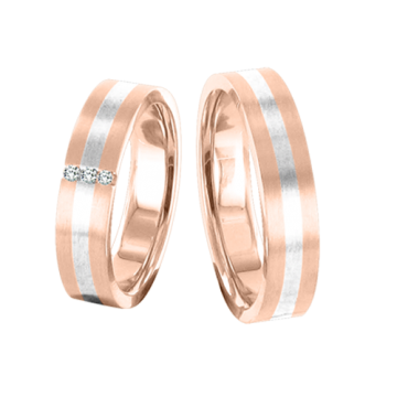 Trauring aus Rot/ Weißgold 585° 