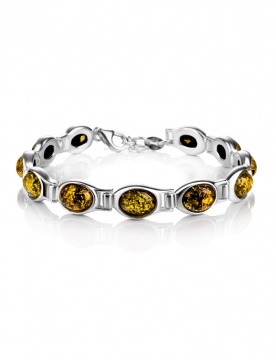 Armband aus 925er Sterling Silber mit Bernstein 