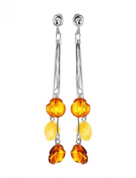 925er Sterling Silber Ohrringe mit Bernstein 