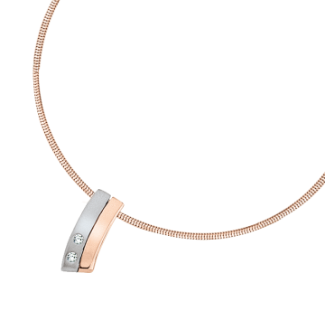 Подвеска из красного с белым золота с бриллиантами 