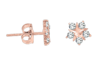 Kinder Ohrringe aus Rotgold 585° mit Zirkonia 