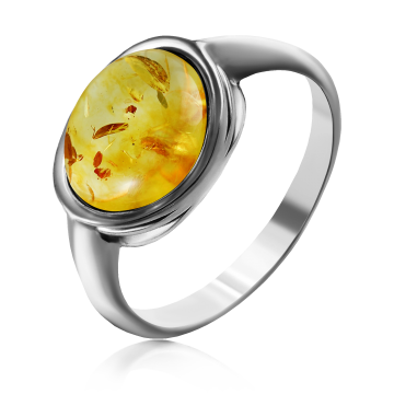 Damenring 925er Sterlingsilber mit Bernstein 