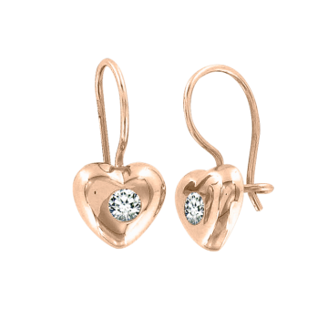 Kinder Ohrhänger aus Rotgold 585° mit Zirkonia 