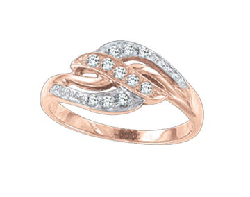 Damenring aus Rotgold 585° mit Zirkonia 