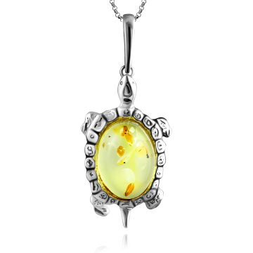 Anhänger 925er Sterling Silber mit echtem Bernstein 