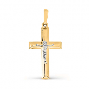 Gelb/ Weißgold 585 Kreuz 