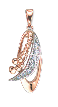 Anhänger aus Rotgold 585° mit Zirkonia 