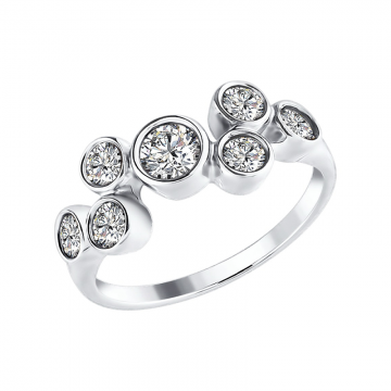 Damen-ring aus 925er Silber mit Zirkonia 