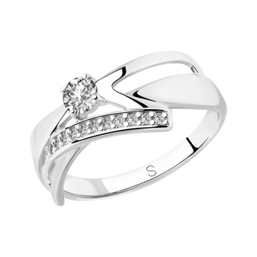 Женское серебряное кольцо 925 пробы с фианитами 