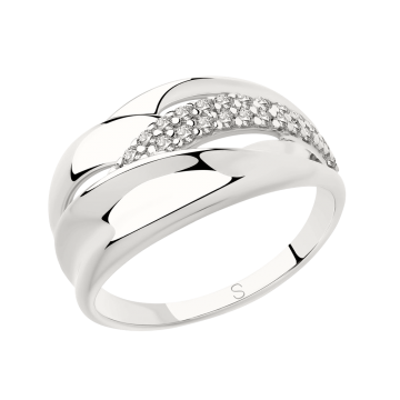 Женское серебряное кольцо 925 пробы. Вставка: Фианиты 