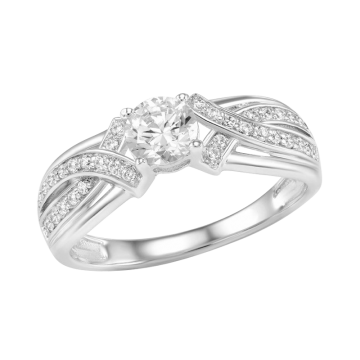 Damen-ring aus 925er Silber mit Zirkonia 