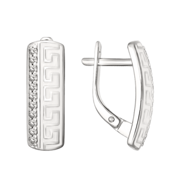 Ohrringe aus 925er Sterling Silber mit Zirkonia und Emaille 