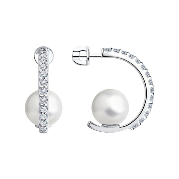 Ohrstecker aus 925er Sterling Silber mit Zirkonia, Perlen 