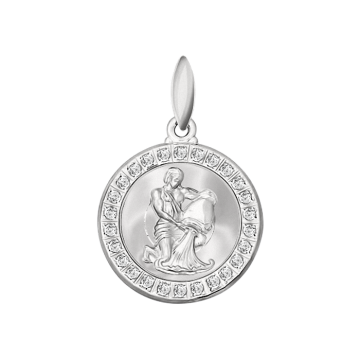 Anhänger Sternzeichen Wassermann aus 925er Sterling Silber  mit  Zirkonia 