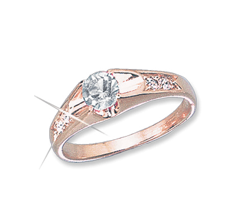 Damenring aus Rotgold 585° mit Zirkonia 