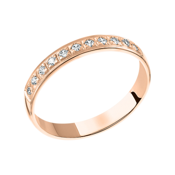 Trauring aus Rotgold 585° mit Zirkonia 