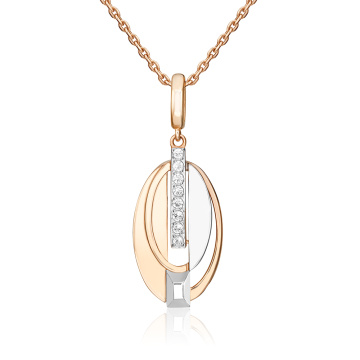 Pendant in 14K Red Gold with Topaz 