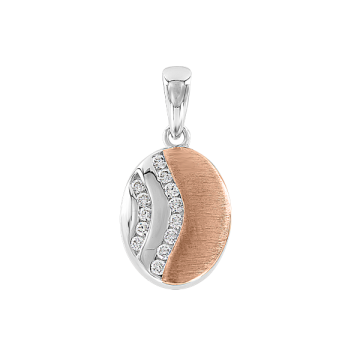 Anhänger aus Silber 925° Rotgold vergoldet mit Zirkonia 