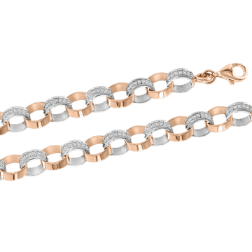 Браслет из красного золота 585 пробы с фианитами 