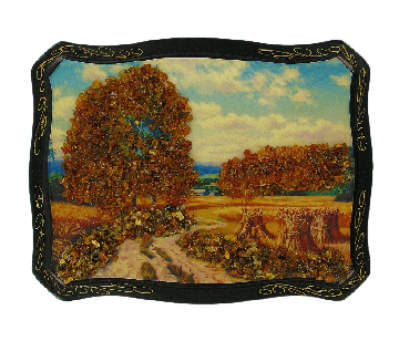 Das Bild mit echtem Bernstein geschmückt 