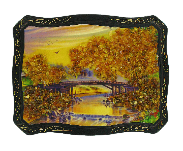 Das Bild mit echtem Bernstein geschmückt 