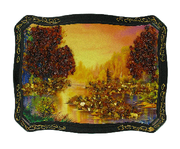 Das Bild mit echtem Bernstein geschmückt 