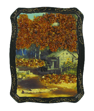 Das Bild mit echtem Bernstein geschmückt 