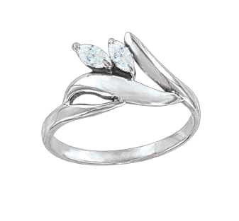 Женское серебряное кольцо 925 пробы с фианитами 