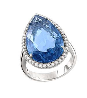 Damen-ring aus 925er Sterling Silber mit blau Topas, Zirkonia 