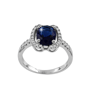 Damenring aus 925er Sterling Silber mit Saphir HTS 