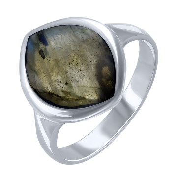 Damenring aus 925er Sterling Silber mit Labradorit 