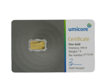 Золотой слиток 1g 