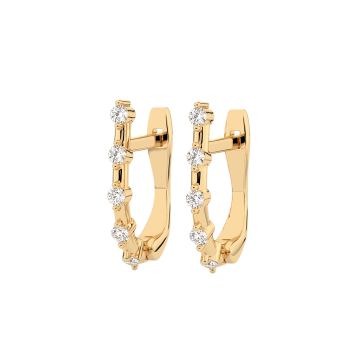 Earrings in yellow gold of 585 assay value with diamonds 