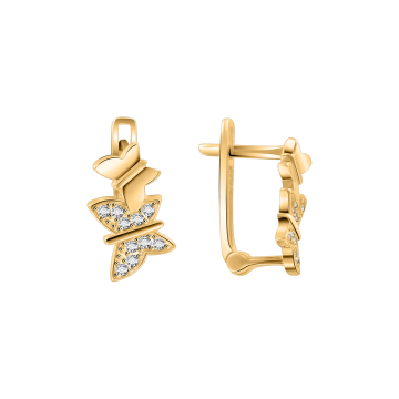 Gelb gold 585° (14K) Ohrringe mit Zirkonia 