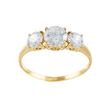 Gelb gold 585 Damenring mit Zirkonia 