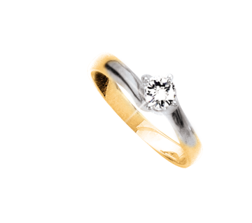 Кольцо из желтого золота 585 пробы с бриллиантами 