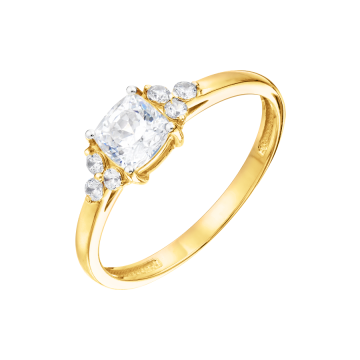 Gelb gold 585 Damenring mit Zirkonia 