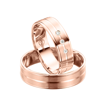 Wedding ring in red gold of 585 assay value 