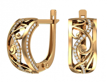 Ohrringe aus Rotgold 585° mit Brillanten 