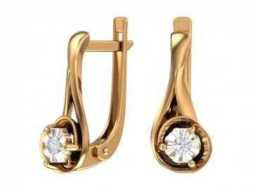 Ohrringe aus Rotgold 585° mit Brillanten 