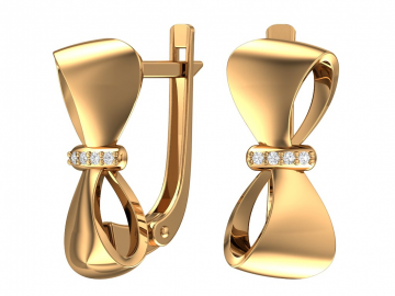 Ohrringe aus Rotgold 585° mit Brillanten 