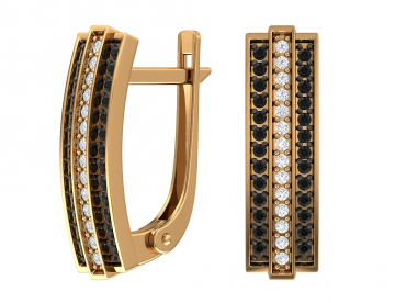 Ohrringe aus Rotgold 585° mit Brillanten 