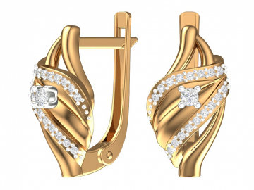 Ohrringe aus Rotgold 585° mit Brillanten 