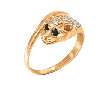 Damenring aus Rotgold 585° mit Zirkonia 