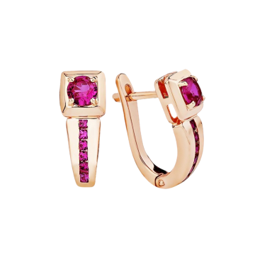 Ohrringe aus Rotgold 585° mit Rubin 