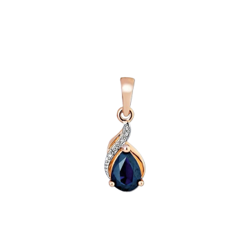 Anhänger aus Rotgold 585° mit Brillanten, Saphir 