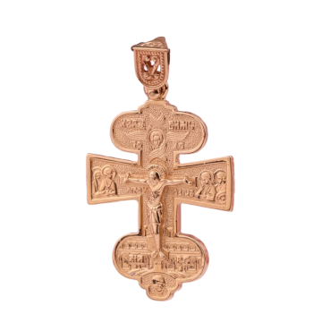 Cross from red gold of 585 assay value 